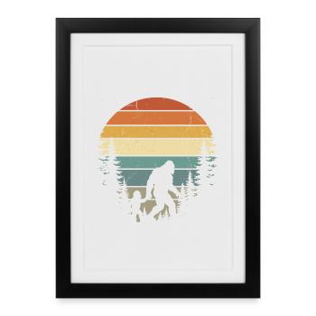 Father, Father's Day, Bigfoot, Father and Son - Framed poster (27 × 37 cm) - black - Front