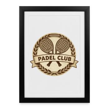 PADEL, padel club, padel sport - Framed poster (27 × 37 cm) - black - Front