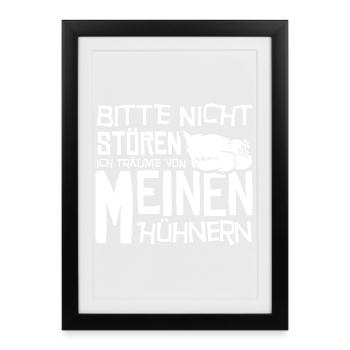 Hühnerflüsterer Huhn Hühnerhalter Hühner - Gerahmtes Poster (27 × 37 cm) - Schwarz - Vorne