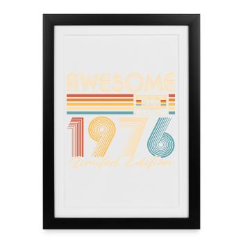 50 ans 50 ans 1976 Vintage Né - Affiche encadrée (27 × 37 cm) - noir - Devant