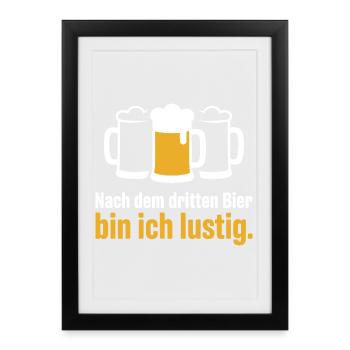Bier Nach Dem Dritten Bier Lustig JGA Party Malle - Gerahmtes Poster (27 × 37 cm) - Schwarz - Vorne