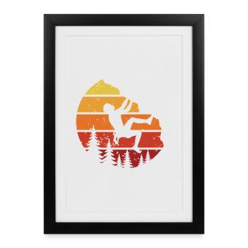 Escalade, escalade, escaladeur, escaladeur, boulder, - Affiche encadrée (27 × 37 cm) - noir - Devant