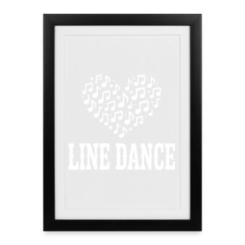 Motif de cœur en ligne - Affiche encadrée (27 × 37 cm) - noir - Devant