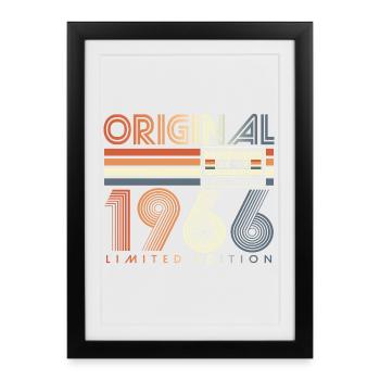 60. Geburtstag 60 Jahre 1966 Jahrgang geboren - Gerahmtes Poster (27 × 37 cm) - Schwarz - Vorne
