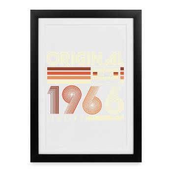 60. Geburtstag 60 Jahre 1966 Jahrgang geboren - Gerahmtes Poster (27 × 37 cm) - Schwarz - Vorne