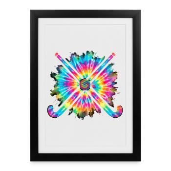 Hockey Cross Color Explosion - Framed poster (27 × 37 cm) - black - Front