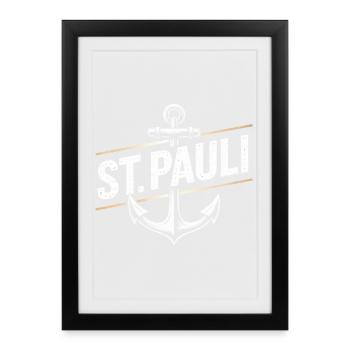 St. Pauli Hamburg Anchor - Framed poster (27 × 37 cm) - black - Front