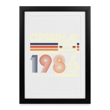 Original 1986 Vintage Vintage Birthday Retro - Framed poster (27 × 37 cm) - black - Front