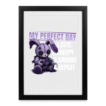 Pastel Goth Soft Goth Gaming Gamer - Affiche encadrée (27 × 37 cm) - noir - Devant