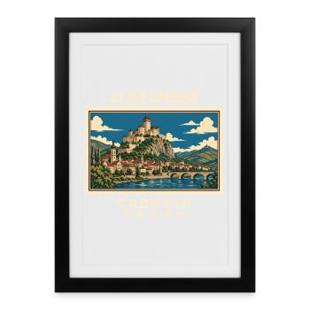 Slowakei Trenčín Vintage Reisemarke - Gerahmtes Poster (27 × 37 cm) - Schwarz - Vorne