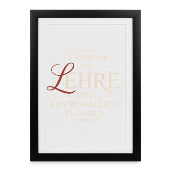 Lehre Dich Kennenzulernen Ex Freund Trennung Ex - Gerahmtes Poster (27 × 37 cm) - Schwarz - Vorne