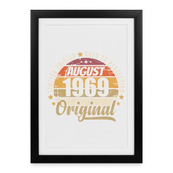 August 1969 Retro Vintage Birthday August 1969 - Framed poster (27 × 37 cm) - black - Front
