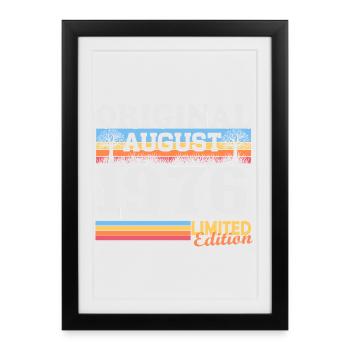 Vintage August 1976 Vintage Retro Birthday - Framed poster (27 × 37 cm) - black - Front
