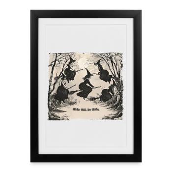 Sorcières filles au clair de lune - Affiche encadrée (27 × 37 cm) - noir - Devant