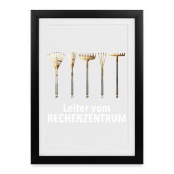 IT Support Glücksrad Service Desk IT Helpdesk Nerd - Gerahmtes Poster (27 × 37 cm) - Schwarz - Vorne