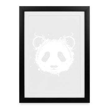 Tête de panda géant - Affiche encadrée (27 × 37 cm) - noir - Devant