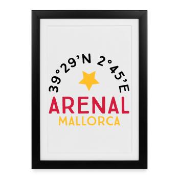 Arenal Mallorca - Framed poster (27 × 37 cm) - black - Front
