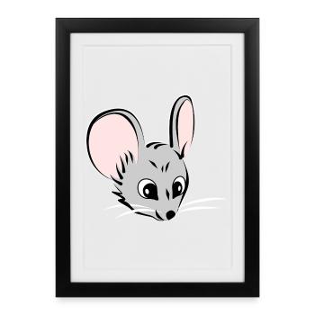 Mouse head - Framed poster (27 × 37 cm) - black - Front