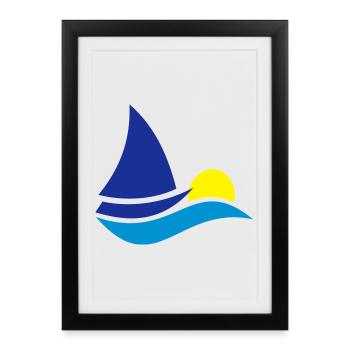 sailboat - Framed poster (27 × 37 cm) - black - Front