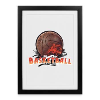 basket-ball - Affiche encadrée (27 × 37 cm) - noir - Devant