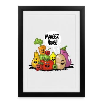 Fuits et legumes - Affiche encadrée (27 × 37 cm) - noir - Devant