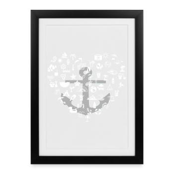 Herz des Nordens - Ostsee Nordsee - Gerahmtes Poster (27 × 37 cm) - Schwarz - Vorne