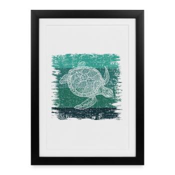 Tortue - Affiche encadrée (27 × 37 cm) - noir - Devant