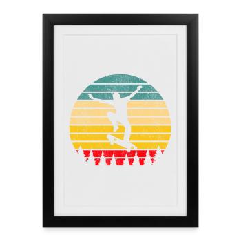 Skater Skateboard - Affiche encadrée (27 × 37 cm) - noir - Devant