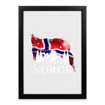 Norway - Framed poster (27 × 37 cm) - black - Front