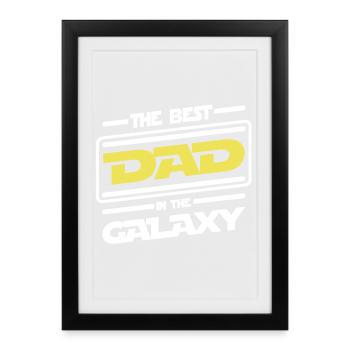 The best Dad in the galaxy - Humour parodie - Affiche encadrée (27 × 37 cm) - noir - Devant