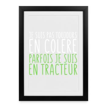 Humour Agriculteur / Humour Agricultrice/ Cadeau - Affiche encadrée (27 × 37 cm) - noir - Devant