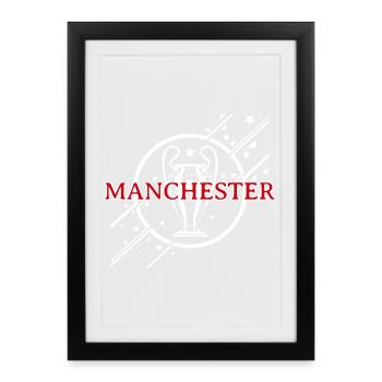 | blanc de Manchester Casual Angleterre Cadeau - Affiche encadrée (27 × 37 cm) - noir - Devant