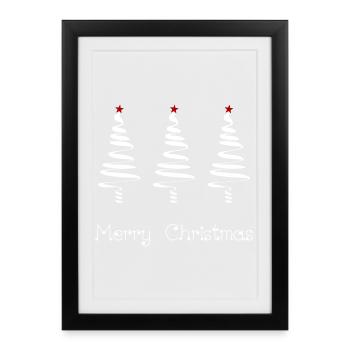 WEIHNACHTEN. FROHE WEIHNACHTEN. FROHE WEIHNACHTEN. NEUJAHRSTAG - Gerahmtes Poster (27 × 37 cm) - Schwarz - Vorne