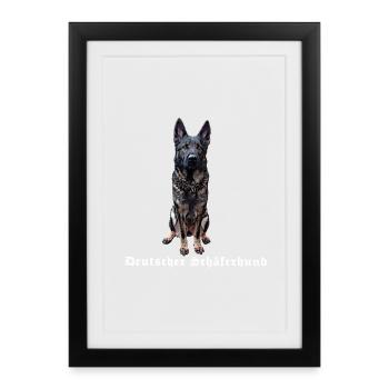 German Shepherd Dog Motif Dog Lovers - Framed poster (27 × 37 cm) - black - Front
