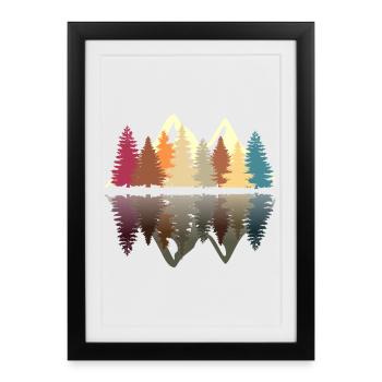 T-shirt Wald am See au look rétro - Affiche encadrée (27 × 37 cm) - noir - Devant