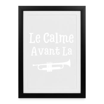 trompette, jouer de la trompette, trompettiste - Affiche encadrée (27 × 37 cm) - noir - Devant