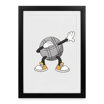 Dabbing Boulekugeln für Bouler boulen Boulesport - Framed poster (27 × 37 cm) - black - Front