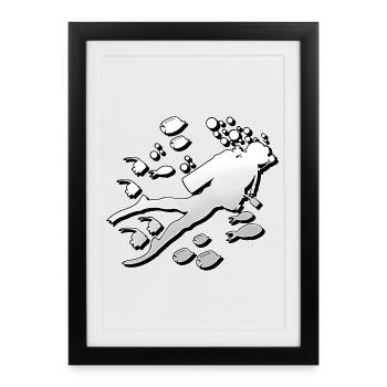 Plongeurs plongeurs - Affiche encadrée (27 × 37 cm) - noir - Devant
