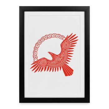 red viking eagle - Framed poster (27 × 37 cm) - black - Front