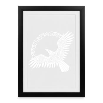 Aigle viking blanc - Affiche encadrée (27 × 37 cm) - noir - Devant