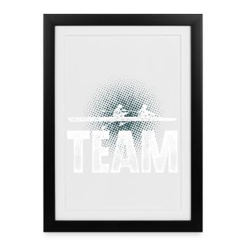 Aviron Rameur Équipe de bateaux d’aviron - Affiche encadrée (27 × 37 cm) - noir - Devant