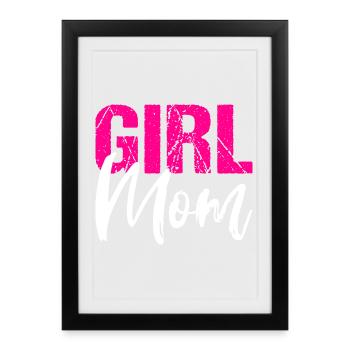 Fille Maman Fille Mère Maman - Affiche encadrée (27 × 37 cm) - noir - Devant