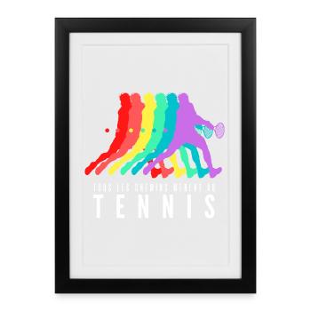 Tous les Chemins Mènent au Tennis - Affiche encadrée (27 × 37 cm) - noir - Devant