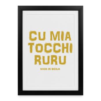 t-shirt Sicile t-shirt Trinacria sicilienne - Affiche encadrée (27 × 37 cm) - noir - Devant