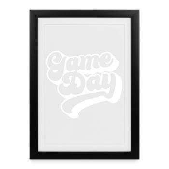 Jour de match Football Lover Sports Fan Football Saison - Affiche encadrée (27 × 37 cm) - noir - Devant