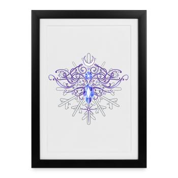 Déesse des neiges flocon de neige - Affiche encadrée (27 × 37 cm) - noir - Devant
