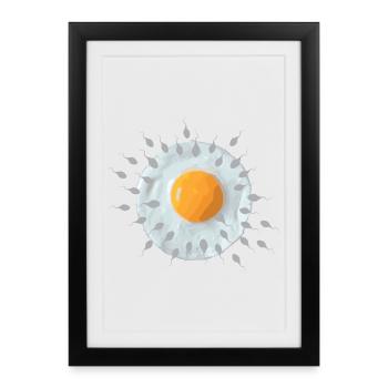 Œuf du petit-déjeuner - Affiche encadrée (27 × 37 cm) - noir - Devant