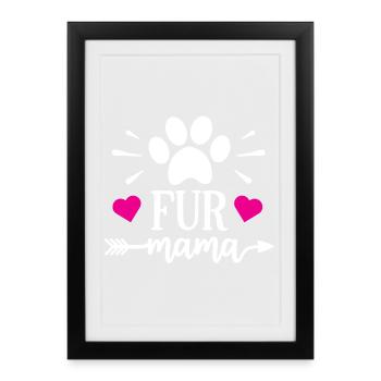 Maman à fourrure - Affiche encadrée (27 × 37 cm) - noir - Devant