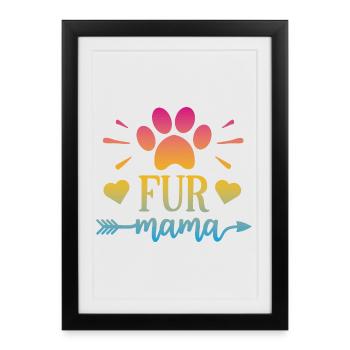 Maman à fourrure - Affiche encadrée (27 × 37 cm) - noir - Devant