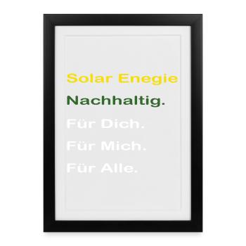 Solar Enegie für alle. Autarker Solarstrom Speiche - Gerahmtes Poster (27 × 37 cm) - Schwarz - Vorne